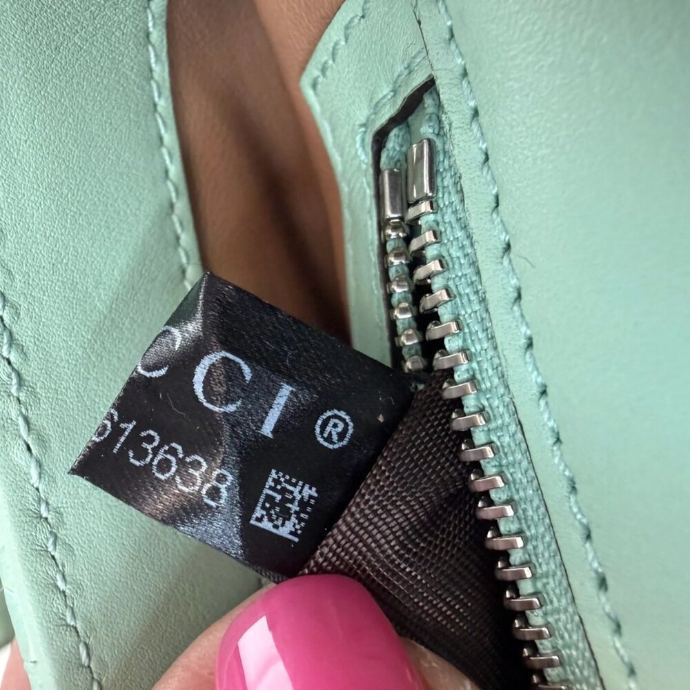 Gucci Medium Marmont Python Embossed Green Leather - image 13